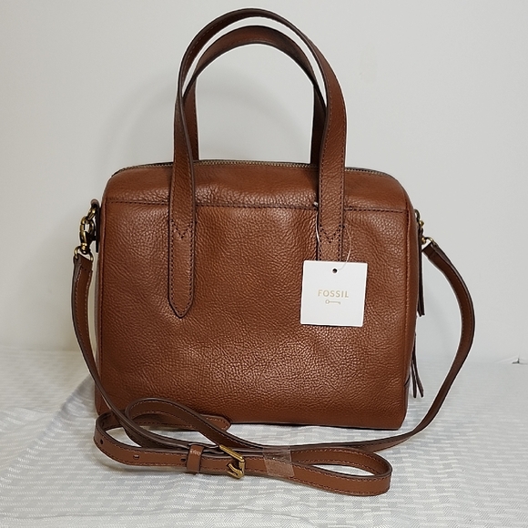 Fossil Brown Leather Crossbody Shoulder Bag NWT